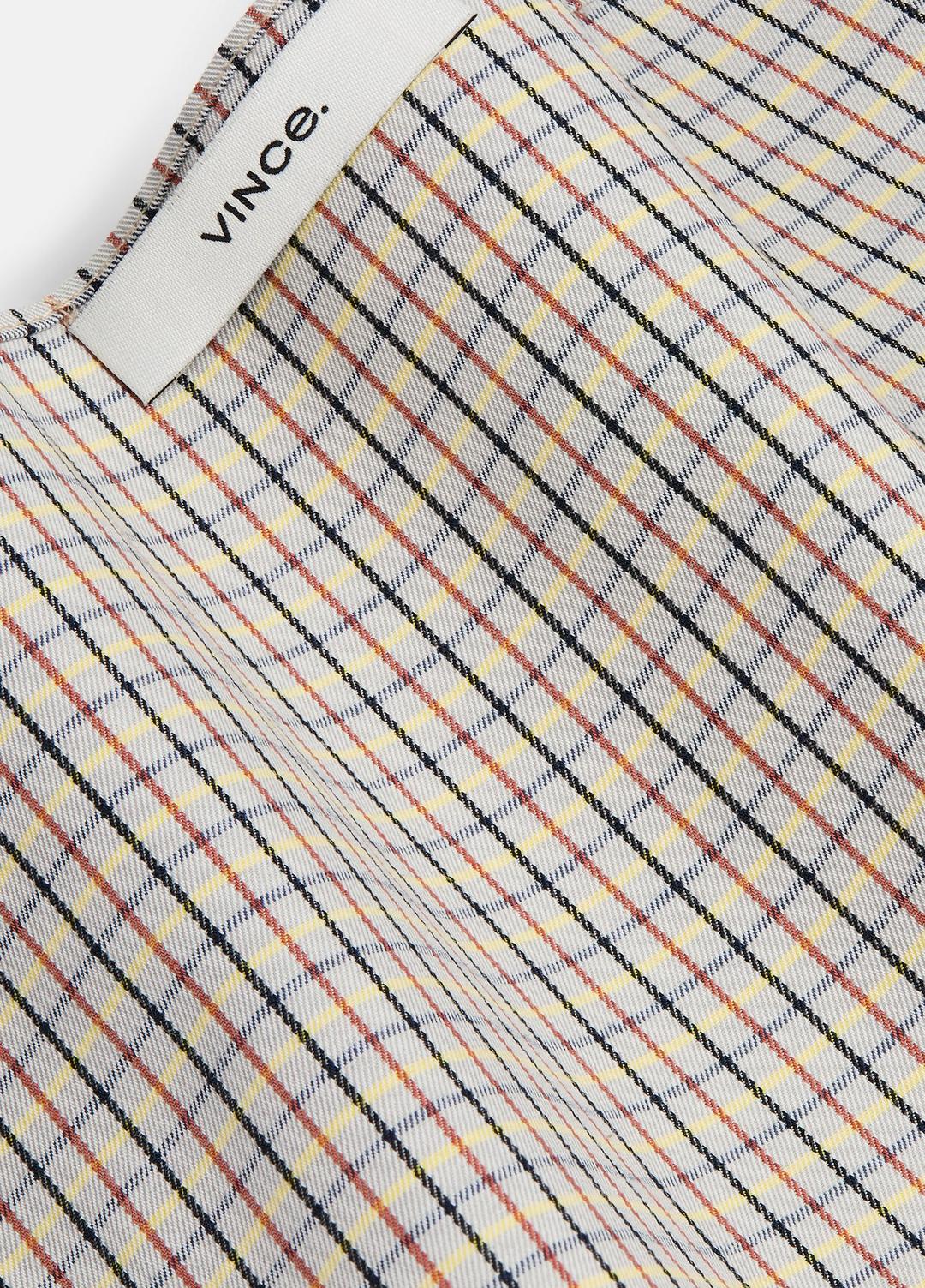 VINCE Sale Gardener's Check Cotton Headkerchief in Accessories STONE/TAN