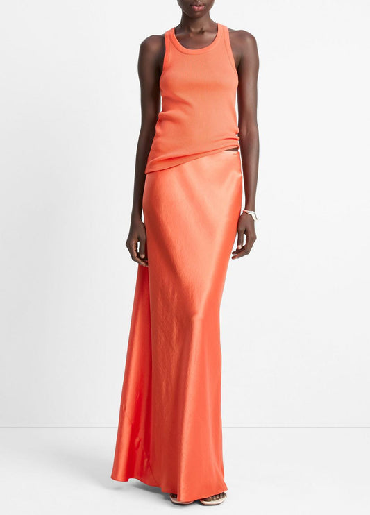 VINCE Sale Satin Maxi Skirt in Dresses & Skirts BURNT ORCHID