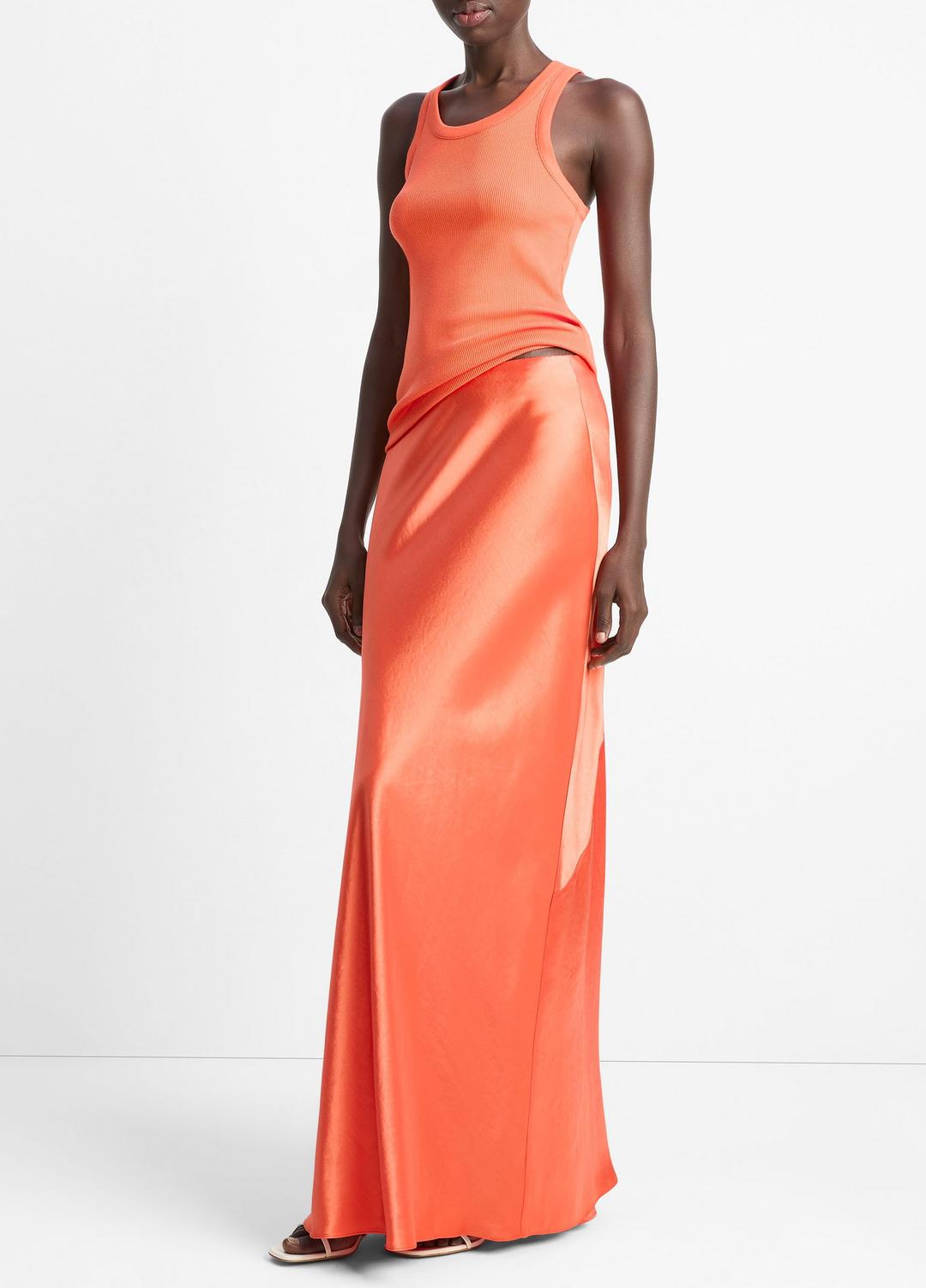 VINCE Sale Satin Maxi Skirt in Dresses & Skirts BURNT ORCHID