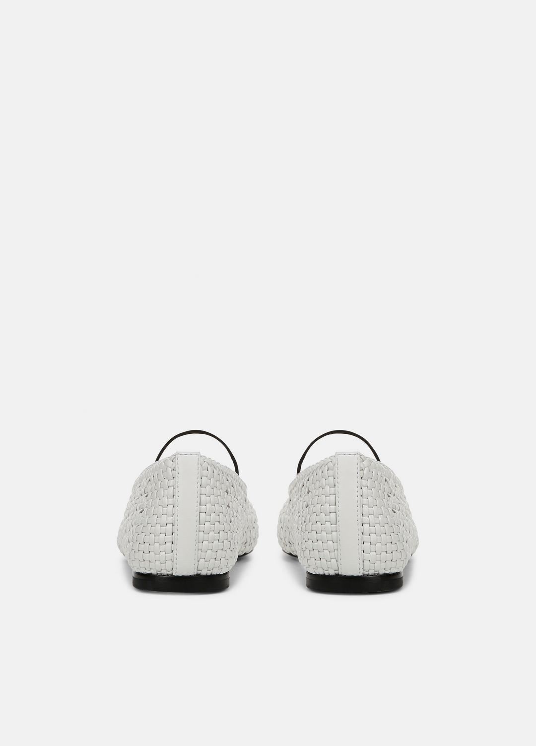 VINCE Sale Vivian Leather Mary Jane Flat in Shoes WHITE