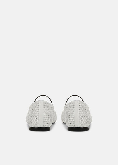 VINCE Sale Vivian Leather Mary Jane Flat in Shoes WHITE