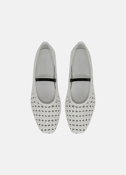 VINCE Sale Vivian Leather Mary Jane Flat in Shoes WHITE