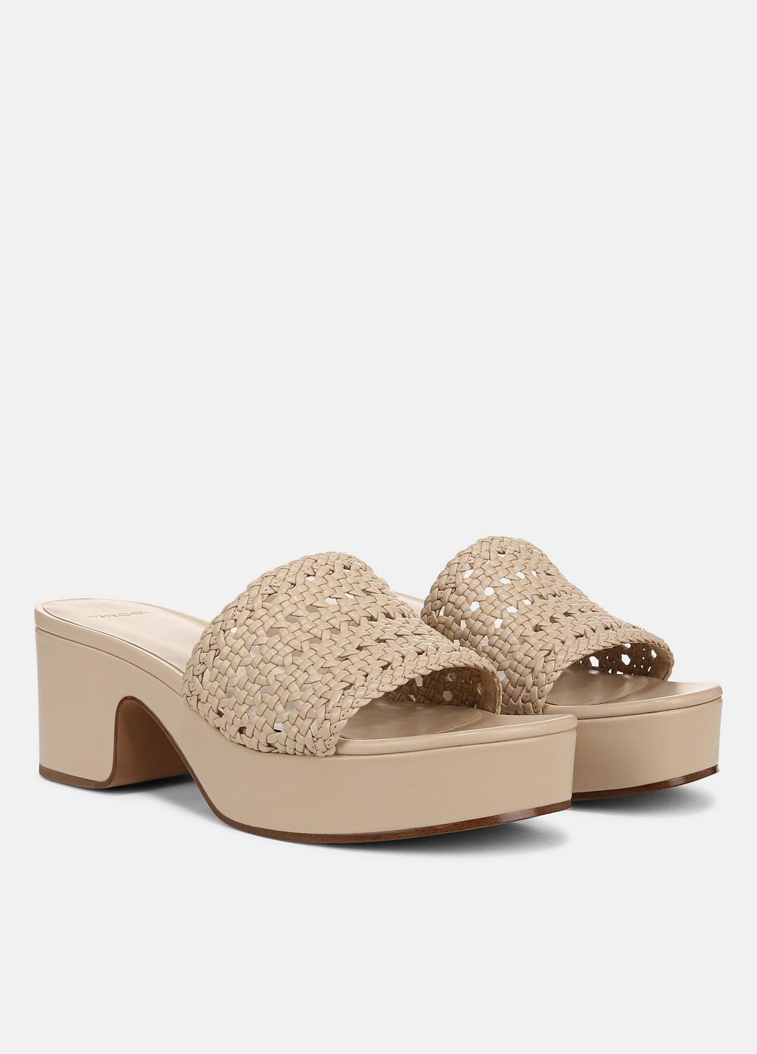 VINCE Sale Margo Woven Leather Platform Sandal in Shoes BIRCH SAND