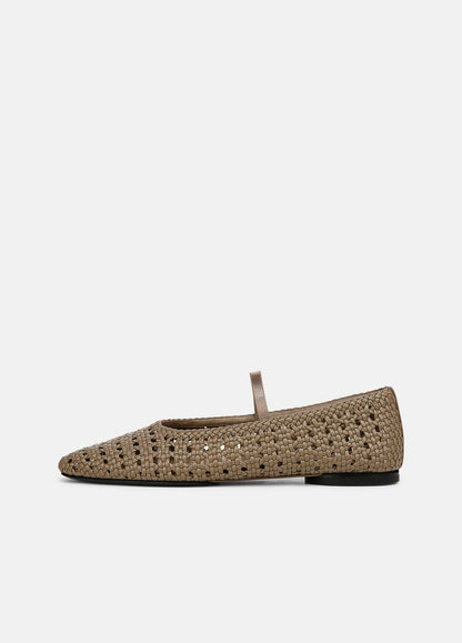 VINCE Sale Vivian Leather Mary Jane Flat in Shoes SAND SHELL