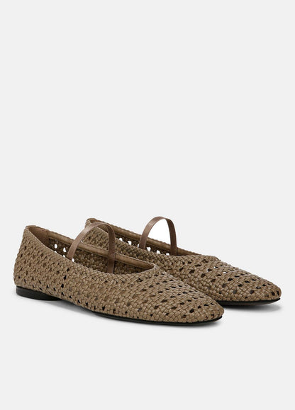 VINCE Sale Vivian Leather Mary Jane Flat in Shoes SAND SHELL