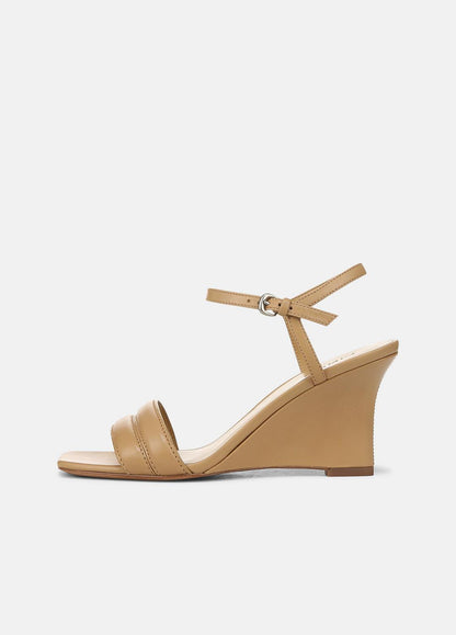 VINCE Sale Prema Leather Wedge Sandal in Shoes LIGHT SABLE