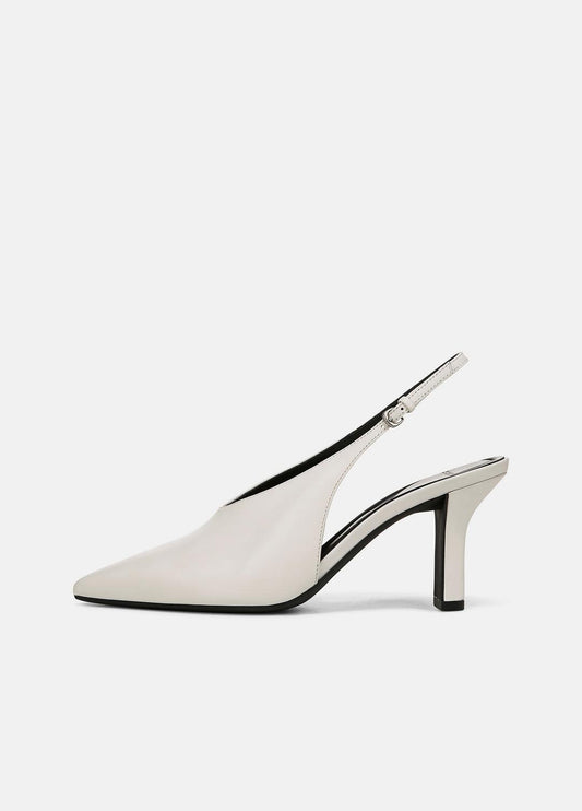 VINCE Sale Devi Leather Slingback Pump in Shoes MILK