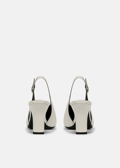 VINCE Sale Devi Leather Slingback Pump in Shoes MILK