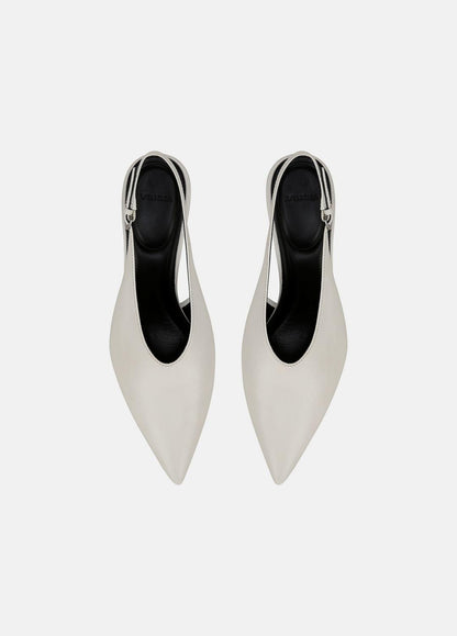 VINCE Sale Devi Leather Slingback Pump in Shoes MILK