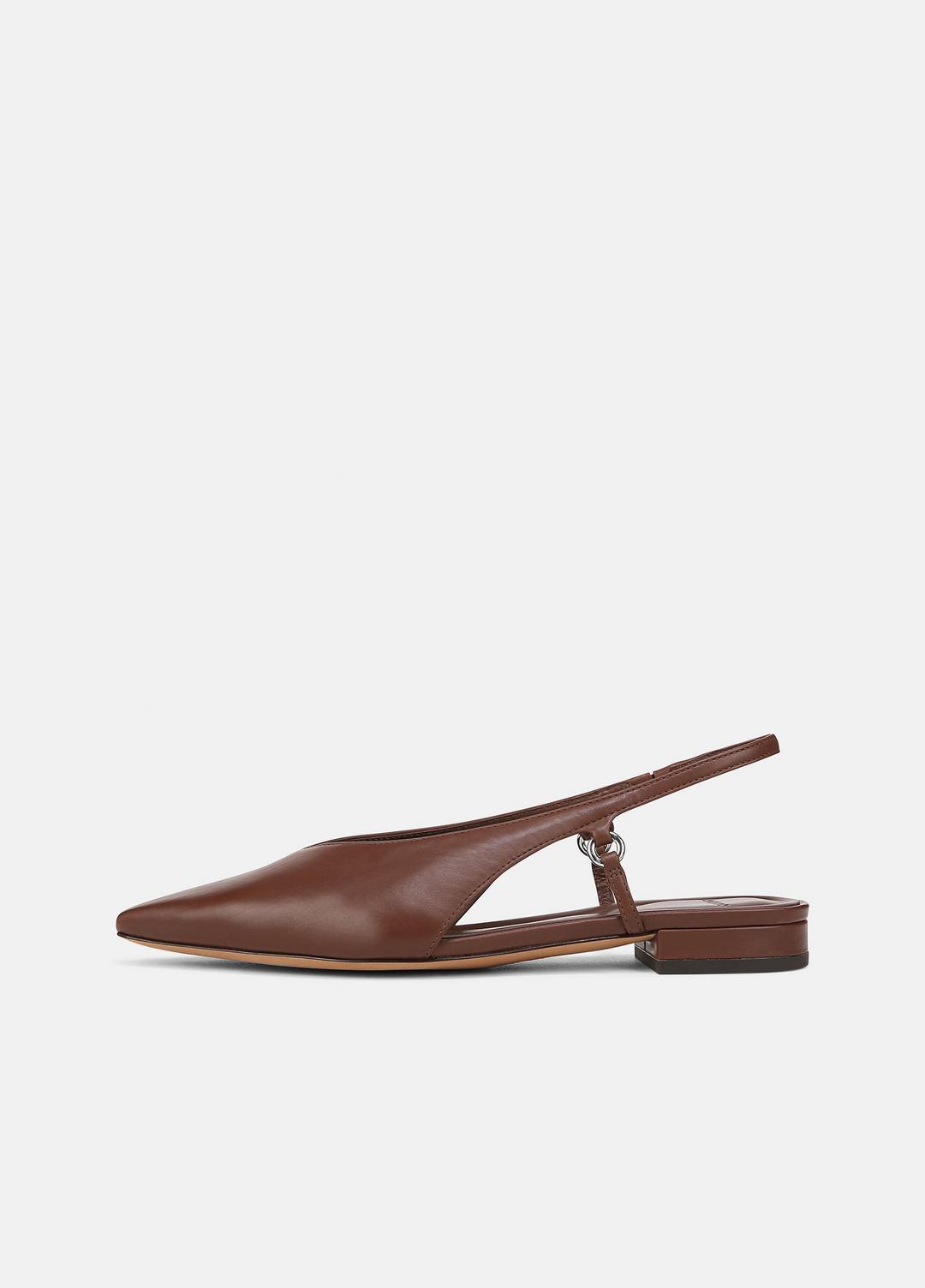 VINCE Sale Ines Leather Slingback Flat in Shoes COFFEE