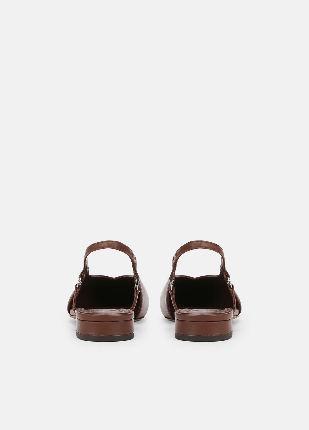 VINCE Sale Ines Leather Slingback Flat in Shoes COFFEE