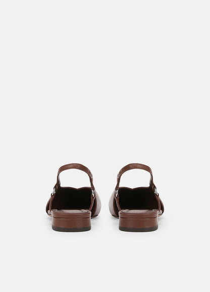 VINCE Sale Ines Leather Slingback Flat in Shoes COFFEE