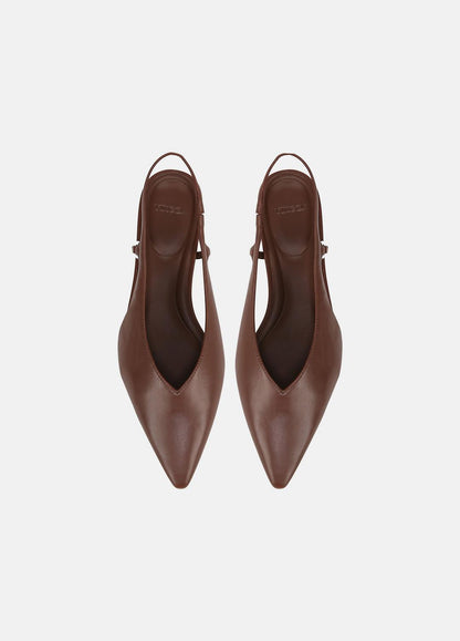 VINCE Sale Ines Leather Slingback Flat in Shoes COFFEE