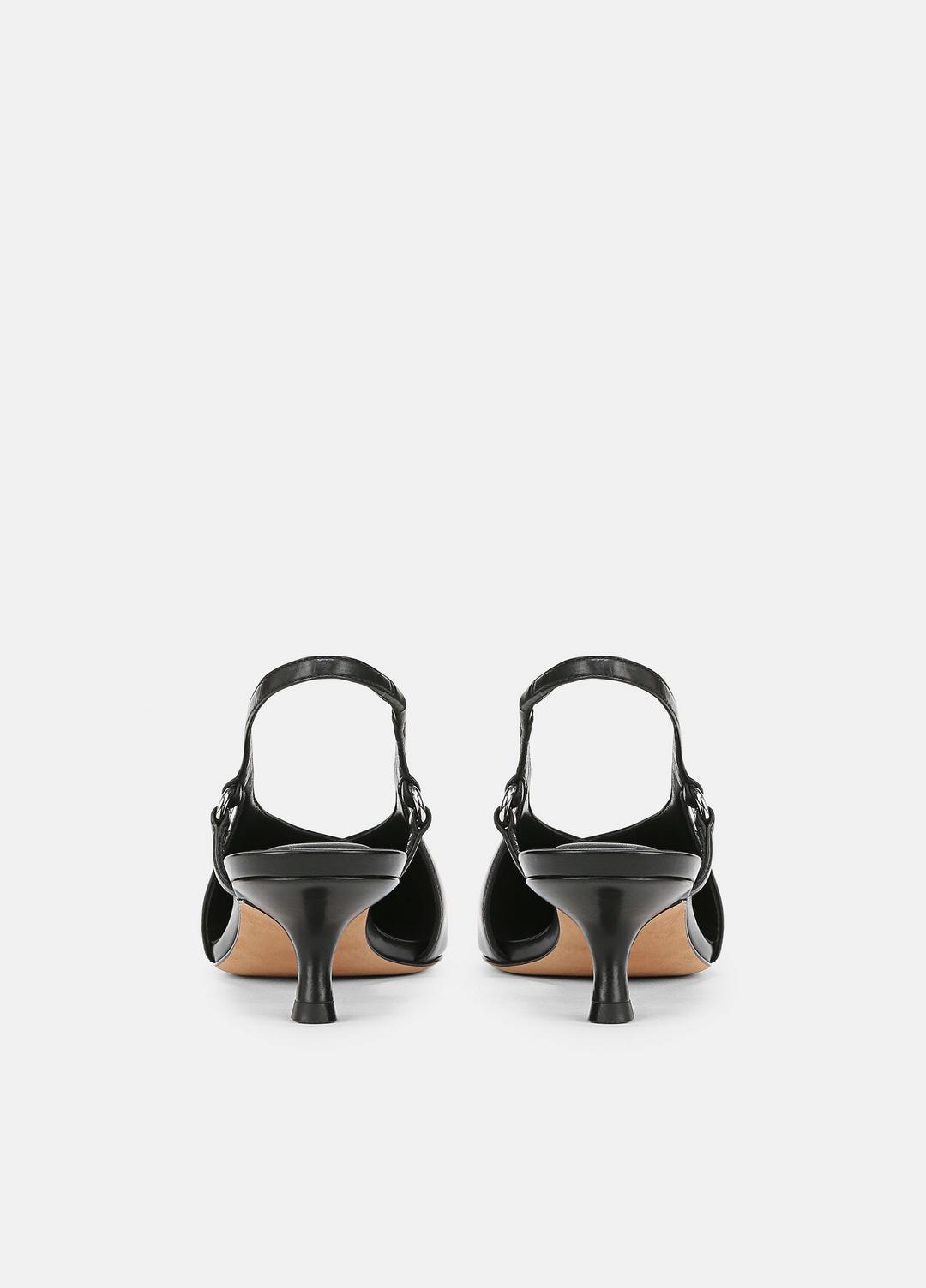 VINCE Sale Sabrina Leather Slingback Kitten Heel in Shoes BLACK