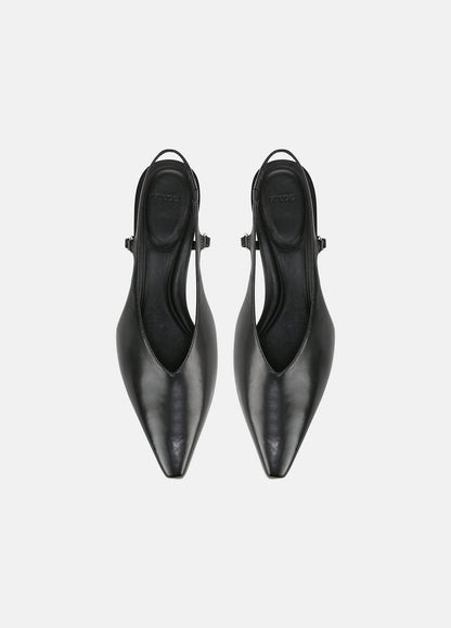 VINCE Sale Sabrina Leather Slingback Kitten Heel in Shoes BLACK