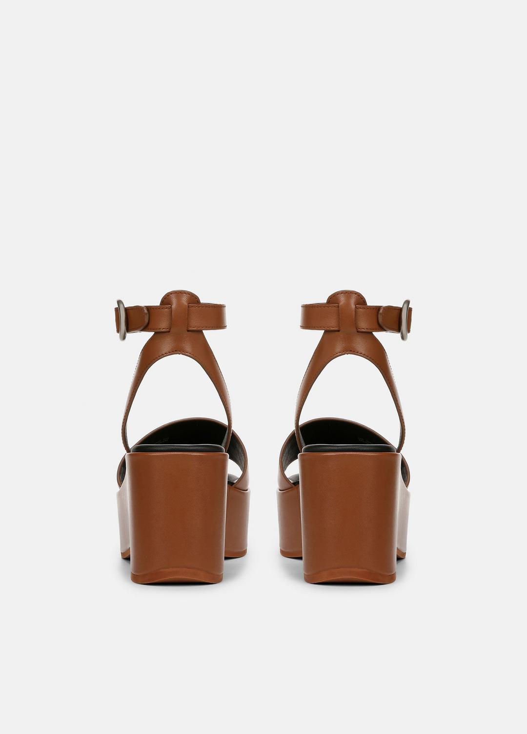 VINCE Sale Phillipa Leather Platform Sandal in Shoes SEQUOIA BROWN