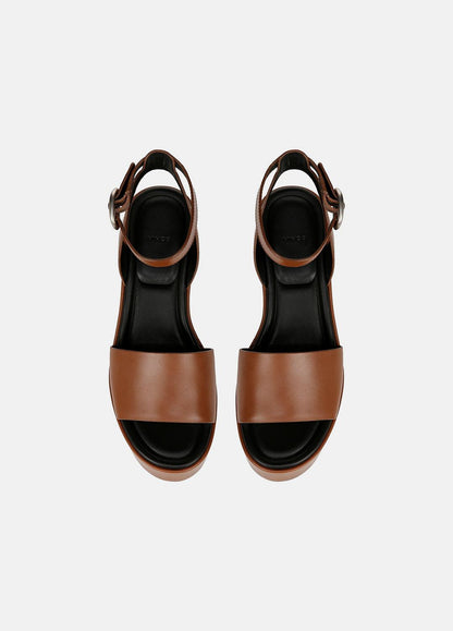 VINCE Sale Phillipa Leather Platform Sandal in Shoes SEQUOIA BROWN