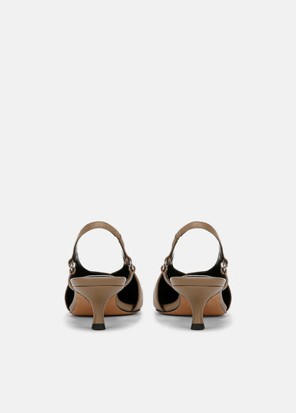 VINCE Sale Sabrina Leather Slingback Kitten Heel in Shoes SAND SHELL