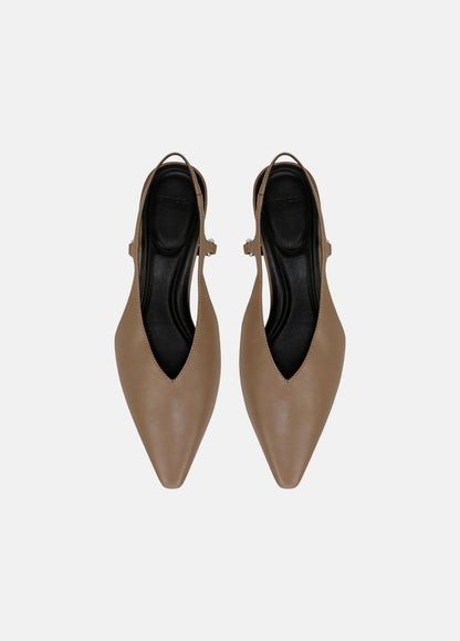 VINCE Sale Sabrina Leather Slingback Kitten Heel in Shoes SAND SHELL