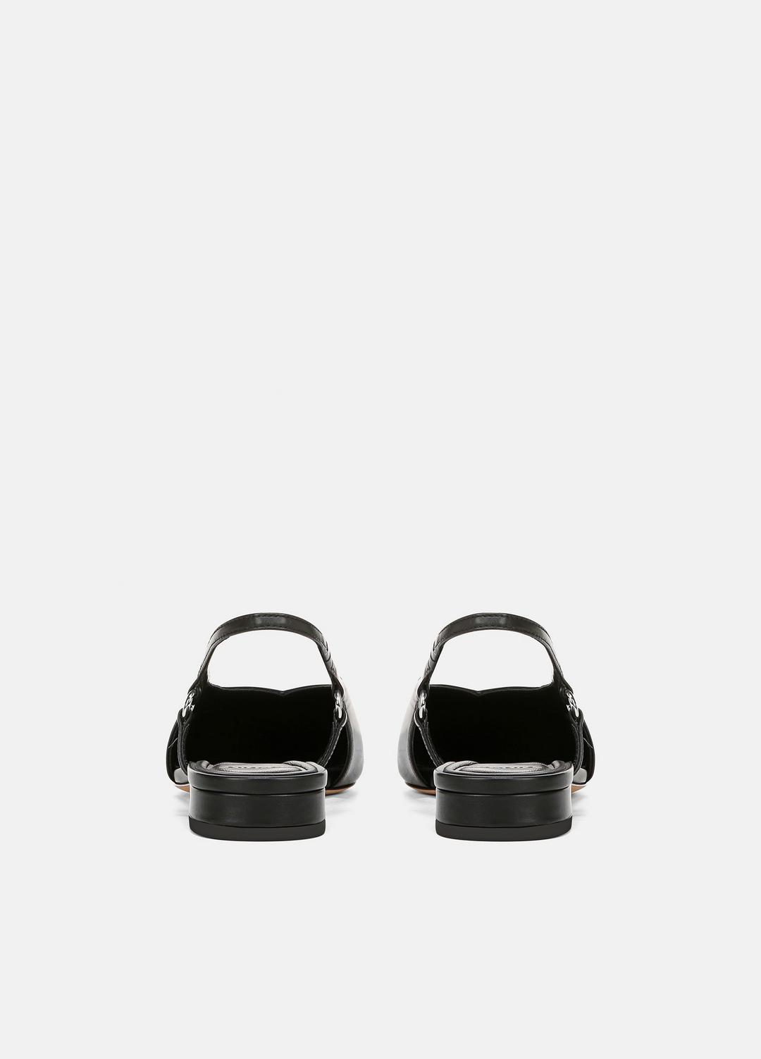 VINCE Sale Ines Leather Slingback Flat in Shoes BLACK