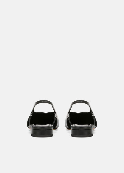 VINCE Sale Ines Leather Slingback Flat in Shoes BLACK