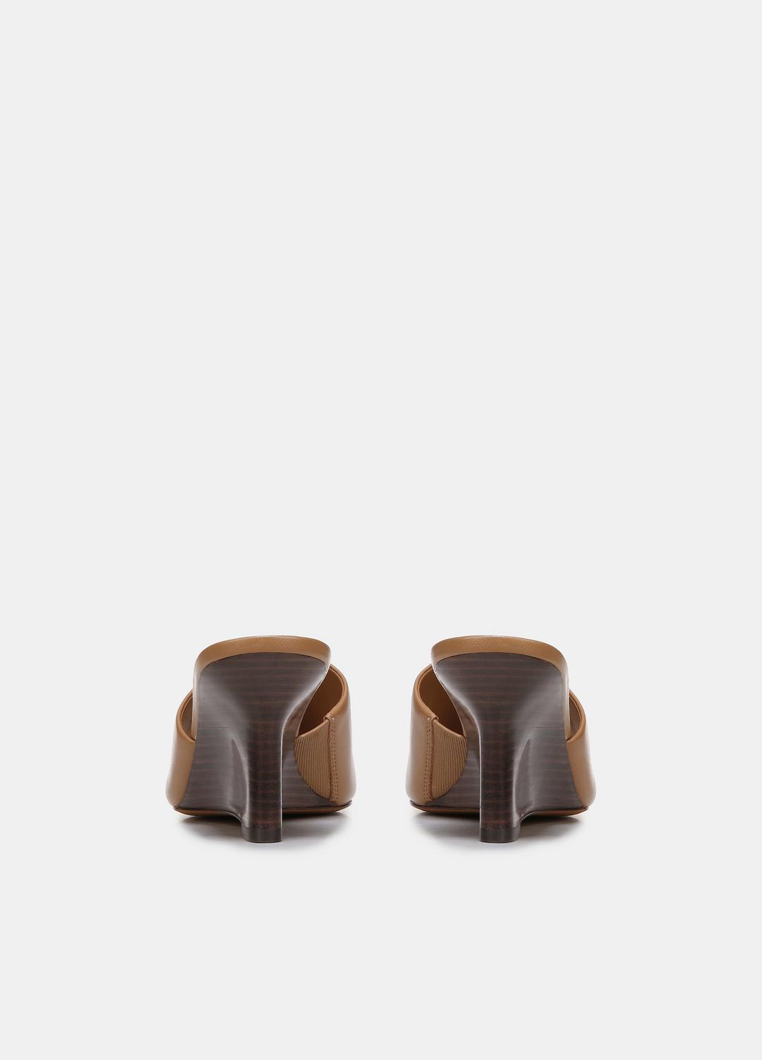 VINCE Sale Pia Leather Wedge Sandal in Shoes TAN