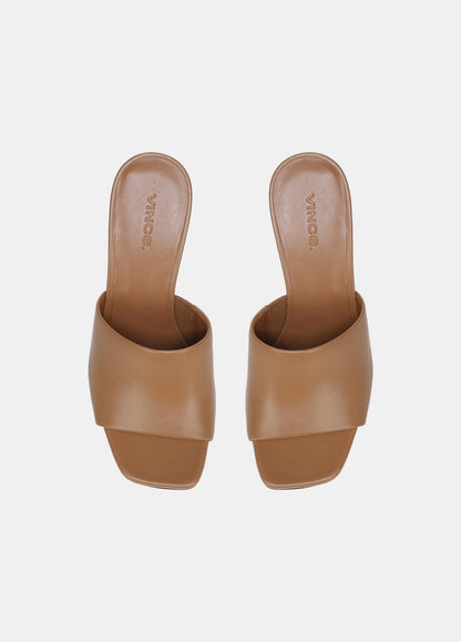 VINCE Sale Pia Leather Wedge Sandal in Shoes TAN