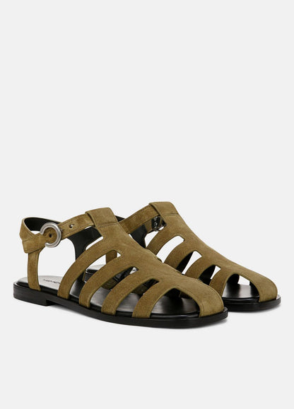 VINCE Sale Melina Suede Fisherman Sandal in Shoes OLIVE WOOD