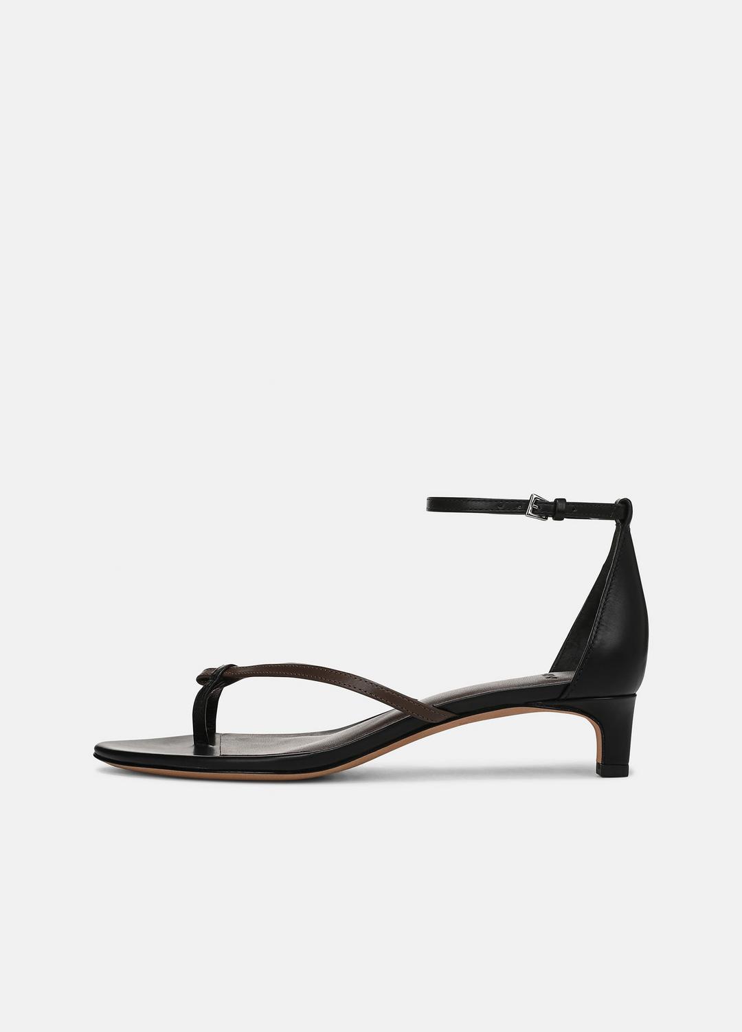 VINCE Sale Siri Leather Heeled Sandal in Shoes BLACK/NUTWOOD