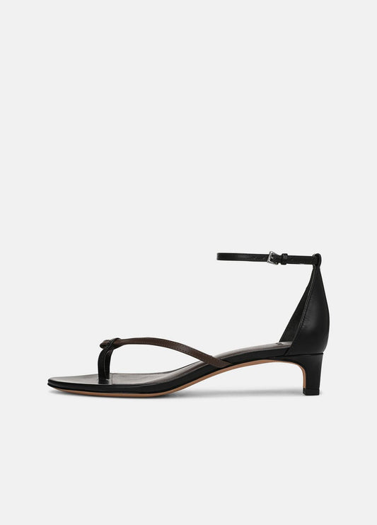 VINCE Sale Siri Leather Heeled Sandal in Shoes BLACK/NUTWOOD