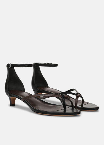 VINCE Sale Siri Leather Heeled Sandal in Shoes BLACK/NUTWOOD
