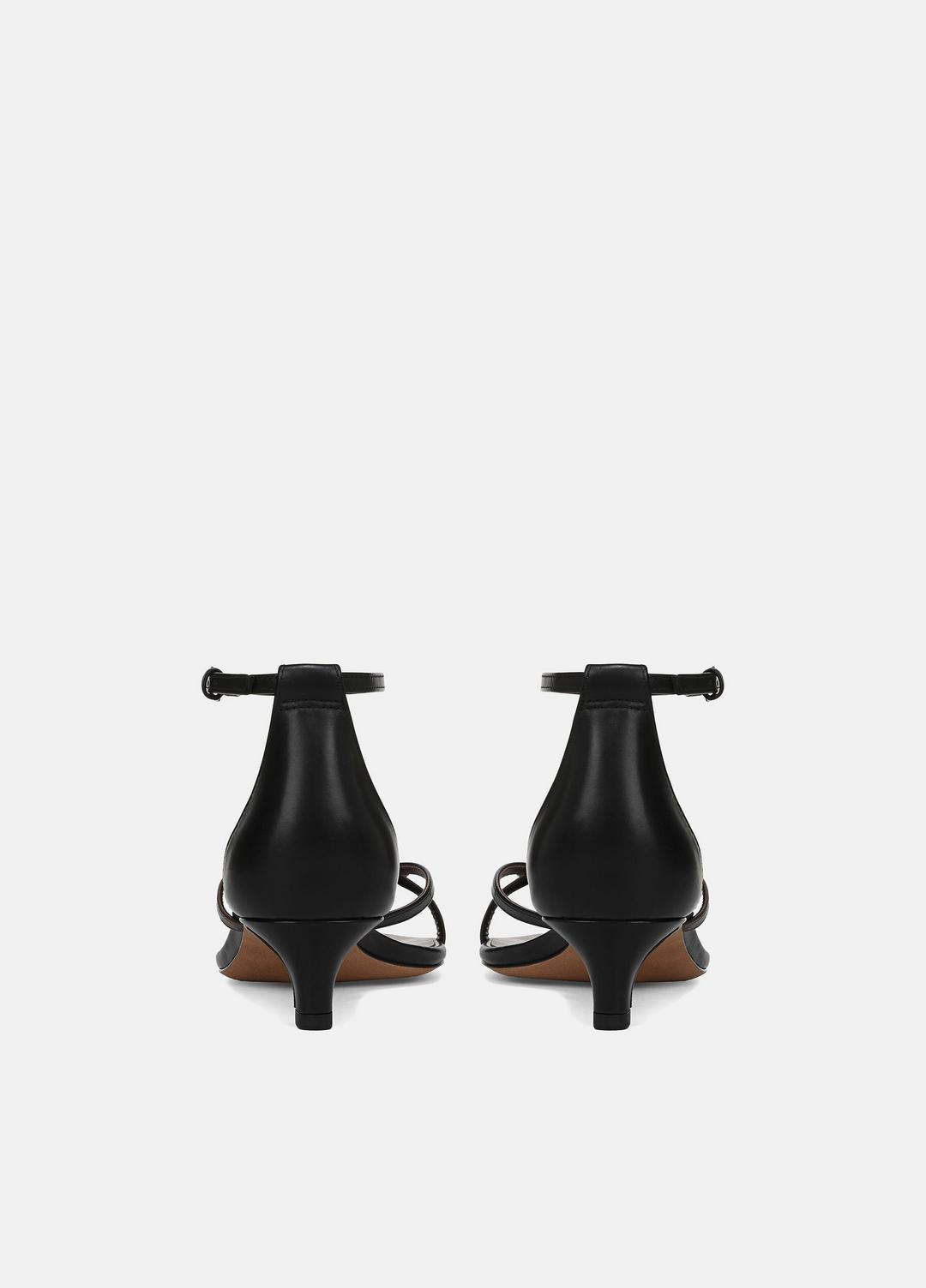 VINCE Sale Siri Leather Heeled Sandal in Shoes BLACK/NUTWOOD