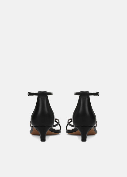 VINCE Sale Siri Leather Heeled Sandal in Shoes BLACK/NUTWOOD