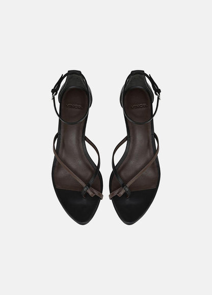 VINCE Sale Siri Leather Heeled Sandal in Shoes BLACK/NUTWOOD
