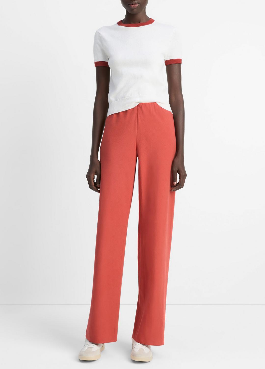 VINCE Sale Cotton-Blend High-Waist Bias Pant in Pants & Shorts TERRA