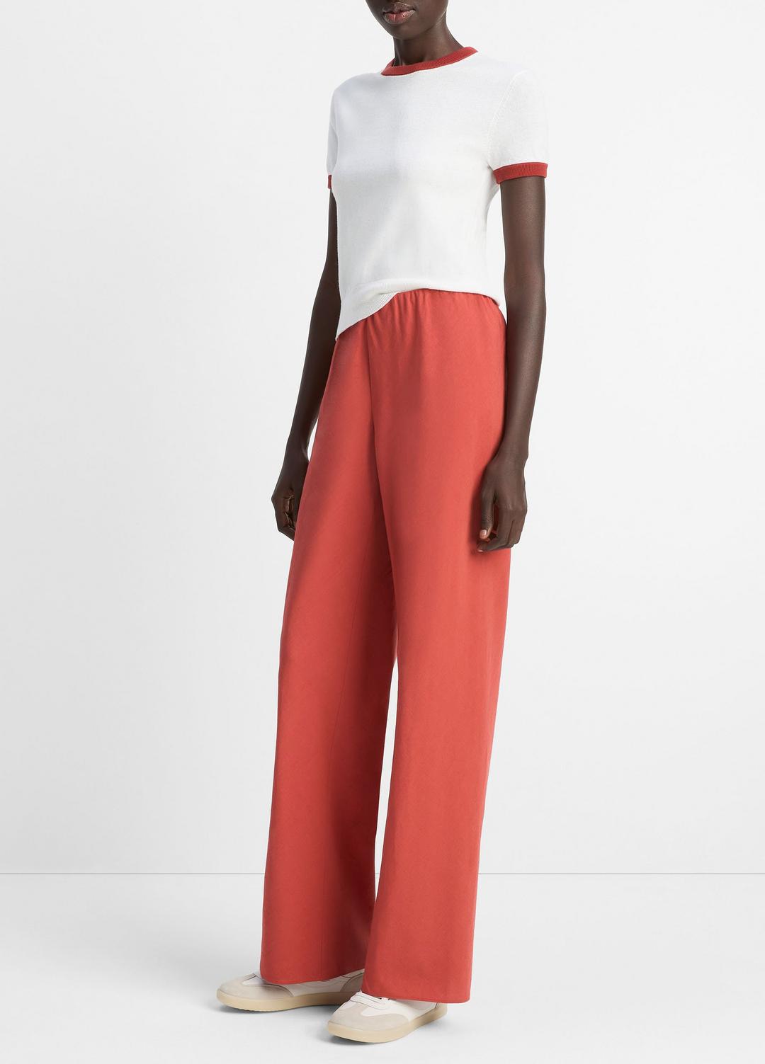 VINCE Sale Cotton-Blend High-Waist Bias Pant in Pants & Shorts TERRA