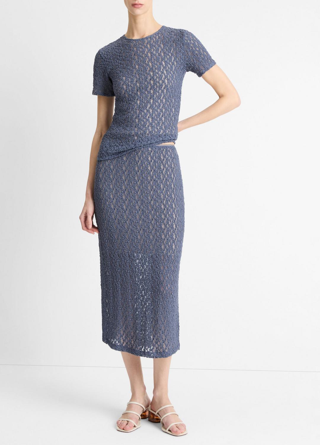 VINCE Sale Floral Smocked Skirt in Dresses & Skirts MAUVE THISTLE